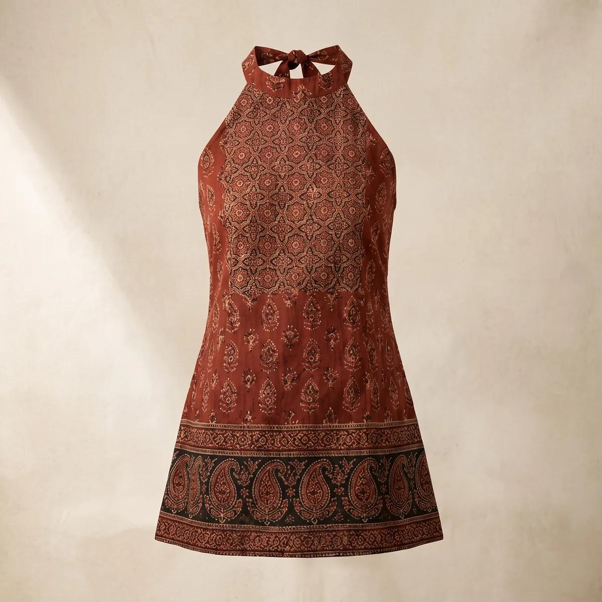 AI-generated ajrakh kurti catalogue image — style 2