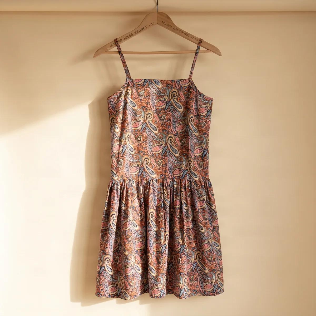 AI-generated paisley slip kurti catalogue image — style 2