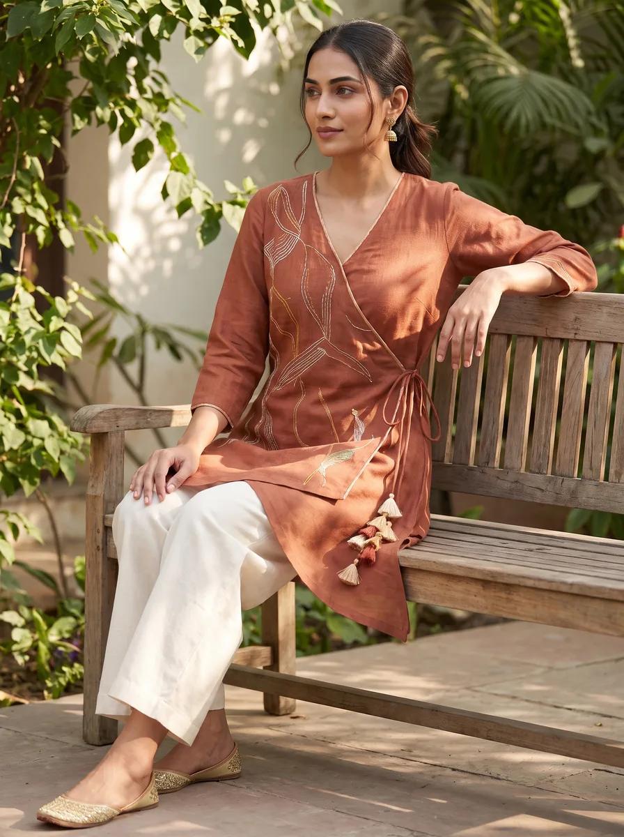 AI-generated angrakha kurti catalogue image — style 3
