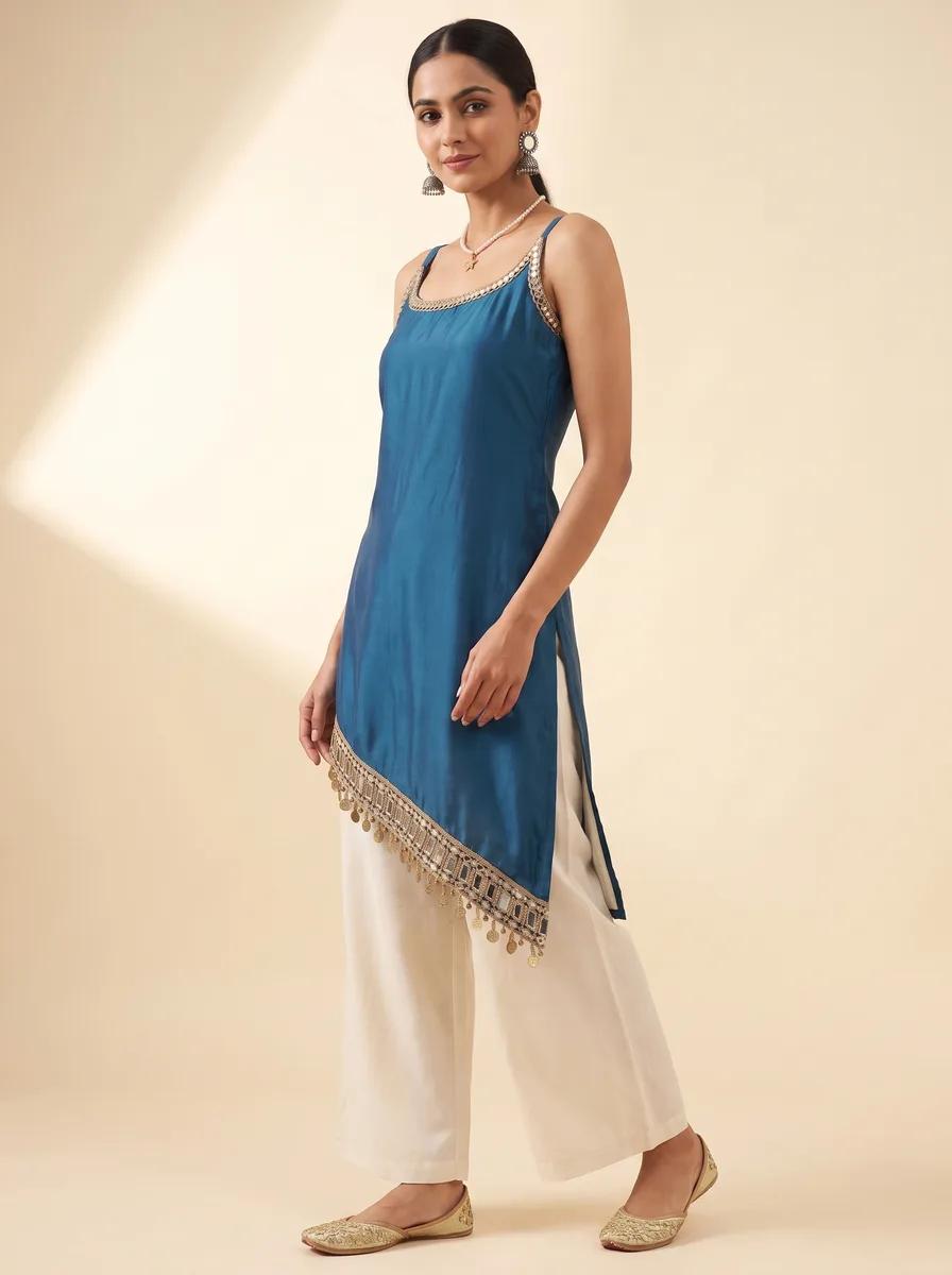 AI-generated mirror-work kurti catalogue image — style 4