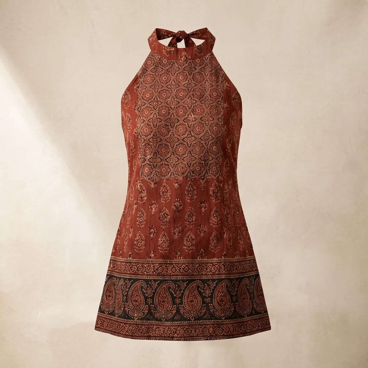 AI-generated ajrakh kurti catalogue image — style 2