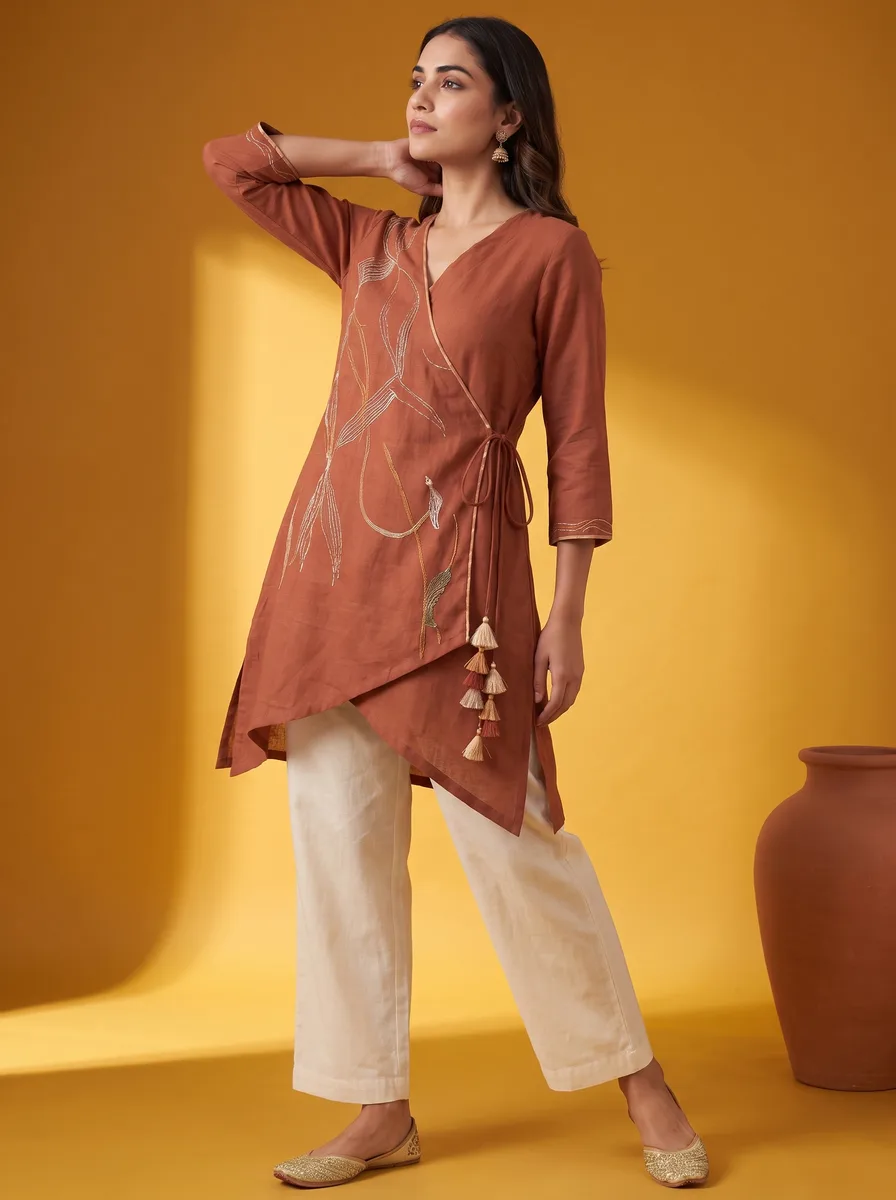 AI-generated angrakha kurti catalogue image — style 5
