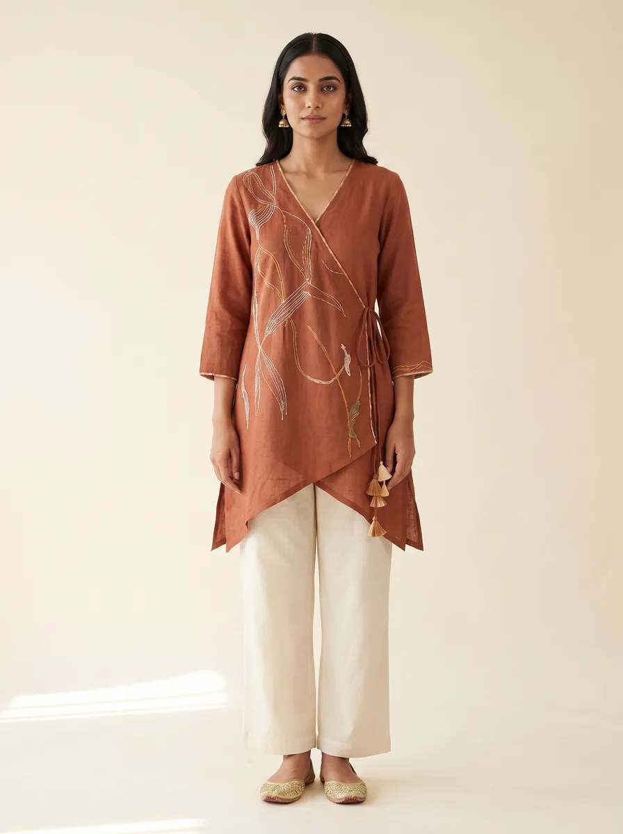AI-generated angrakha kurti catalogue image — style 1