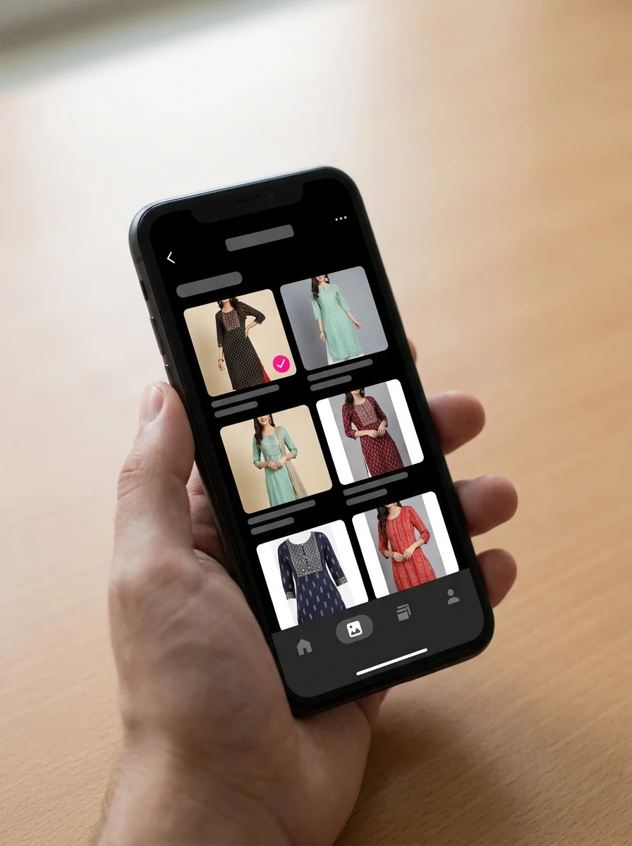 Zuri AI — pick your style: AI kurti product photography